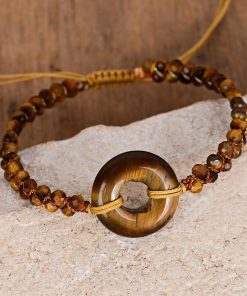 Retro Round Ring Bohemian Women's Tiger Eye Bracelet