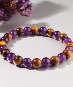 Purple Tiger Eye Natural Stone Bracelet