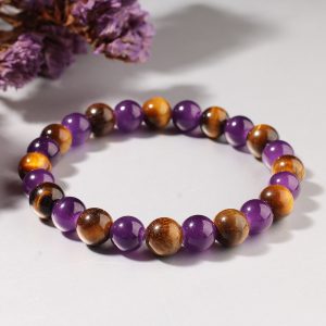 Purple Tiger Eye Natural Stone Bracelet