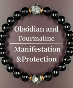 Retro Obsidian Elastic Handmade Mens Bracelet