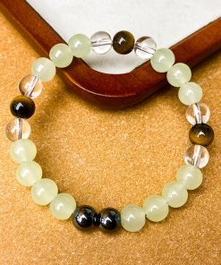 Tiger Eye And Clear Quartz Bracelet