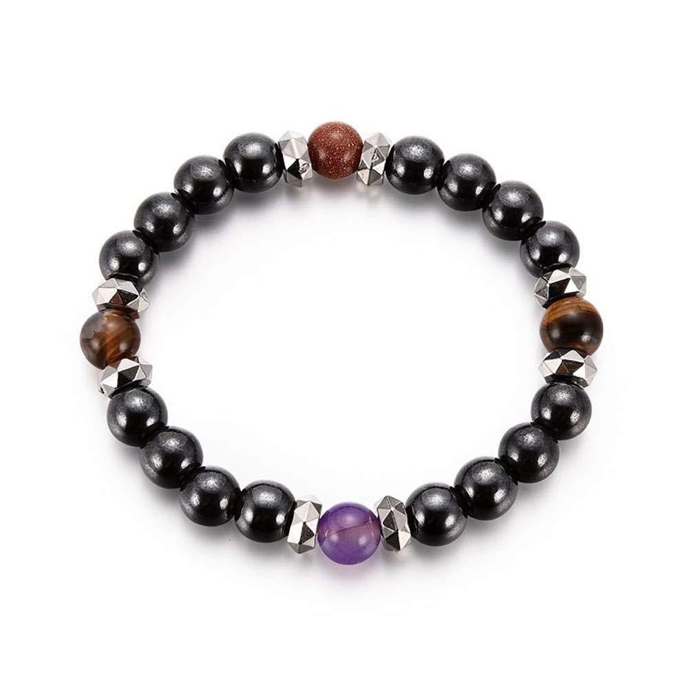 8mm Black Tourmaline Bracelet With Cinnabar And Amethyst Stones - Image 6