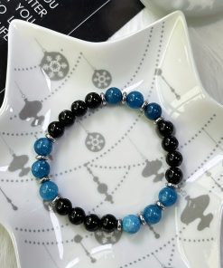 Black Tourmaline And Blue Apatite Necklace