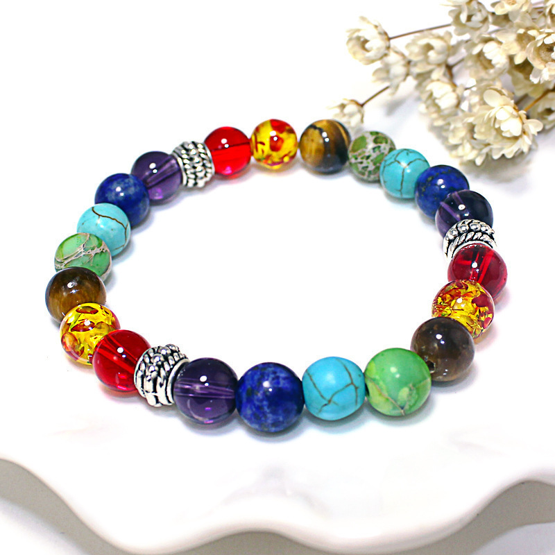 Tigers Eye Lapis Lazuli Amethyst Imperial Stone Red Agate Bracelet - Image 4